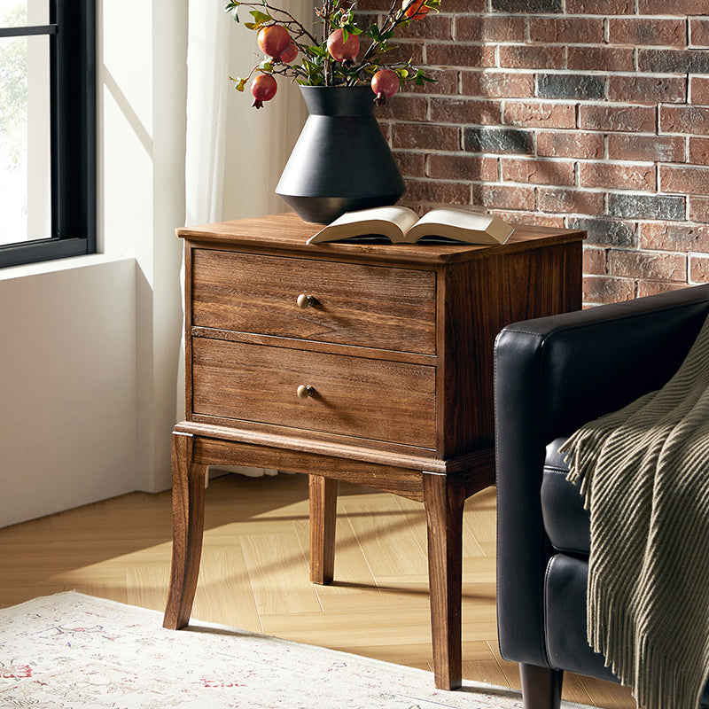 Dominique 28 Tall Solid Wood Nightstand with Hidden Outlet(Optional Types)