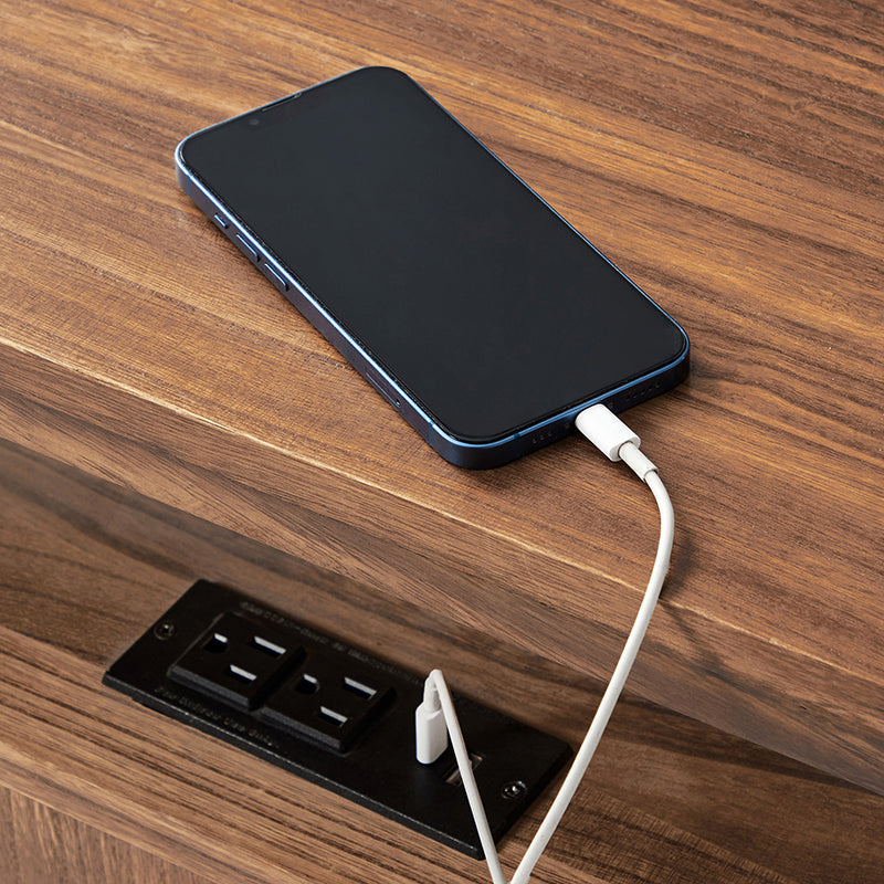 Dominique 28 Tall Solid Wood Nightstand with Hidden Outlet(Optional Types)