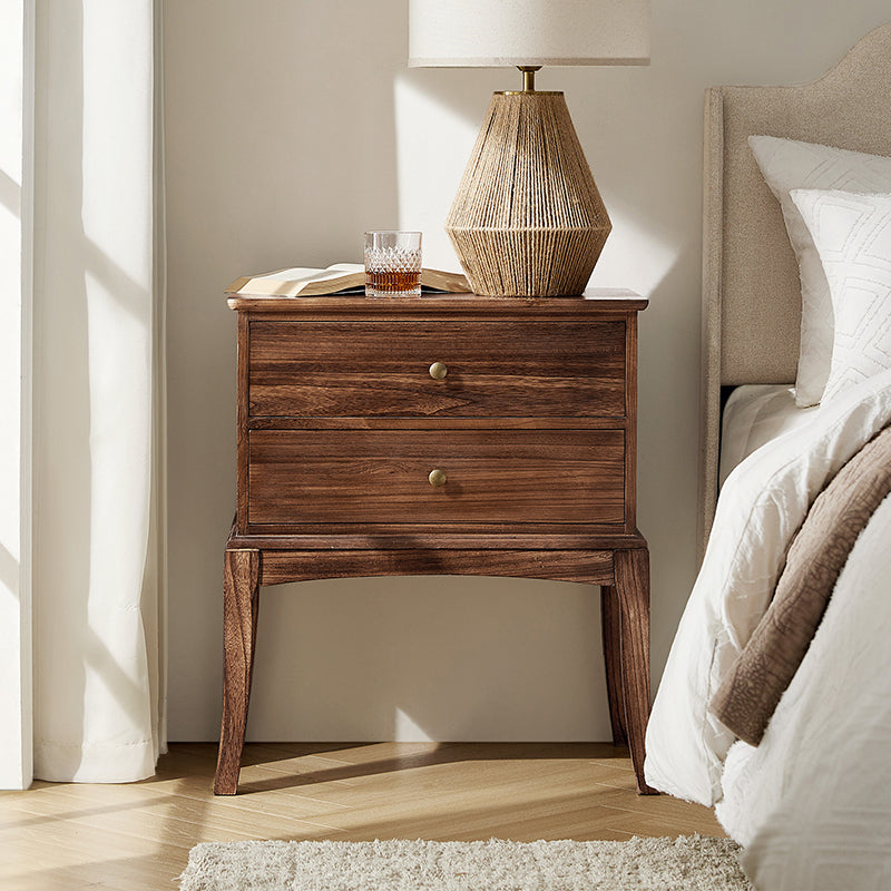 Dominique 28 Tall Solid Wood Nightstand with Hidden Outlet(Optional Types)