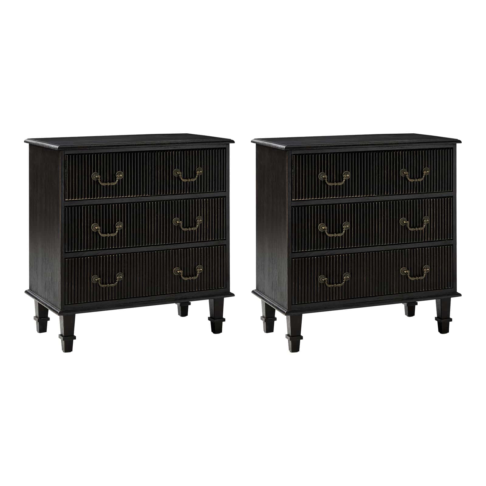 Galatea 3-Drawer Rustic Nightstand with Charging Station(Optional Types)