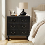 Galatea 3-Drawer Rustic Nightstand with Charging Station(Optional Types)