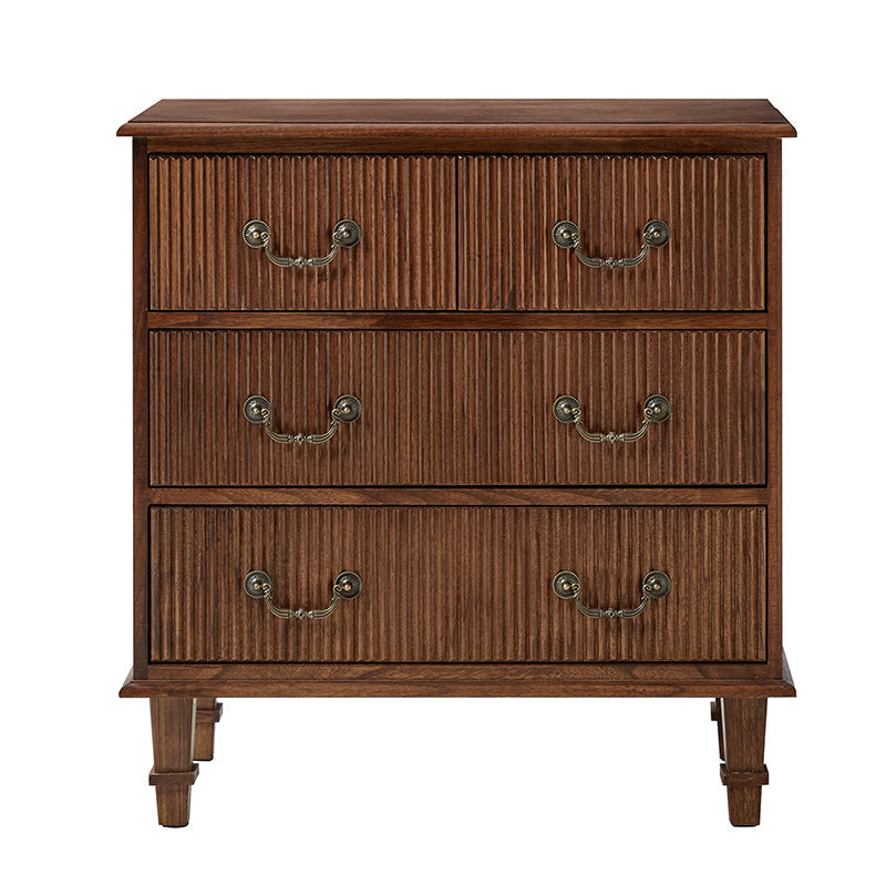 Galatea 3-Drawer Rustic Nightstand with Charging Station(Optional Types)
