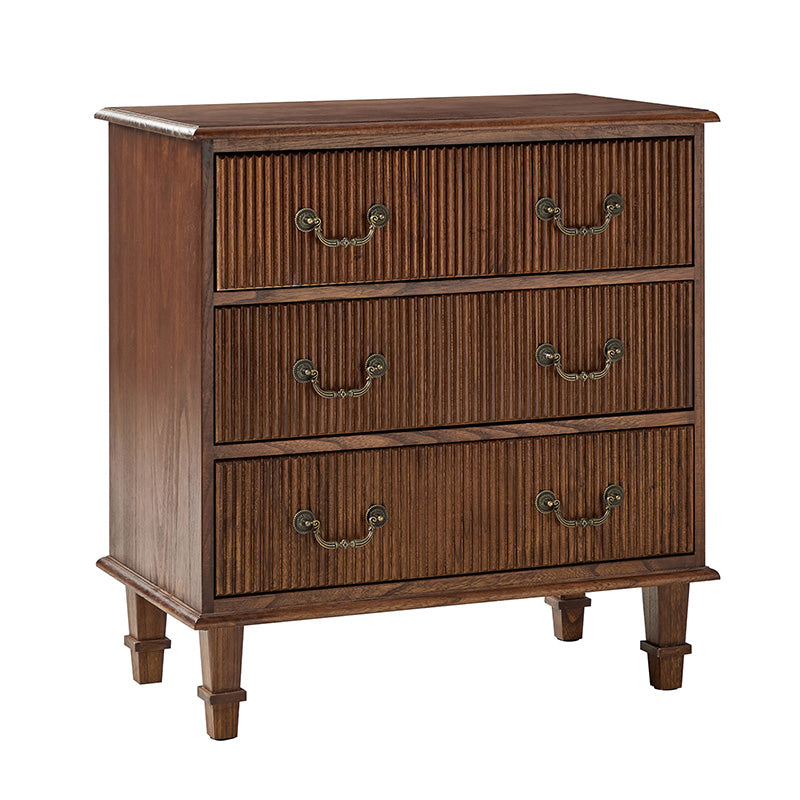 Galatea 3-Drawer Rustic Nightstand with Charging Station(Optional Types)