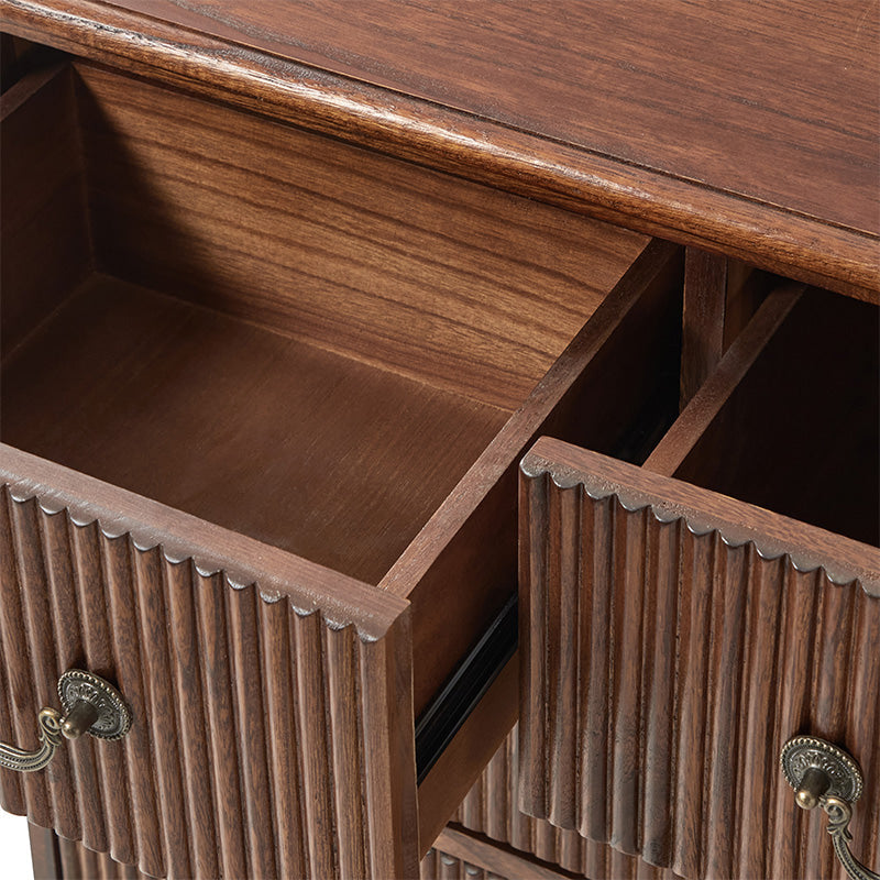 Galatea 3-Drawer Rustic Nightstand with Charging Station(Optional Types)