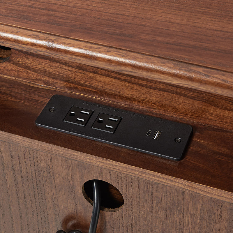 Galatea 3-Drawer Rustic Nightstand with Charging Station(Optional Types)