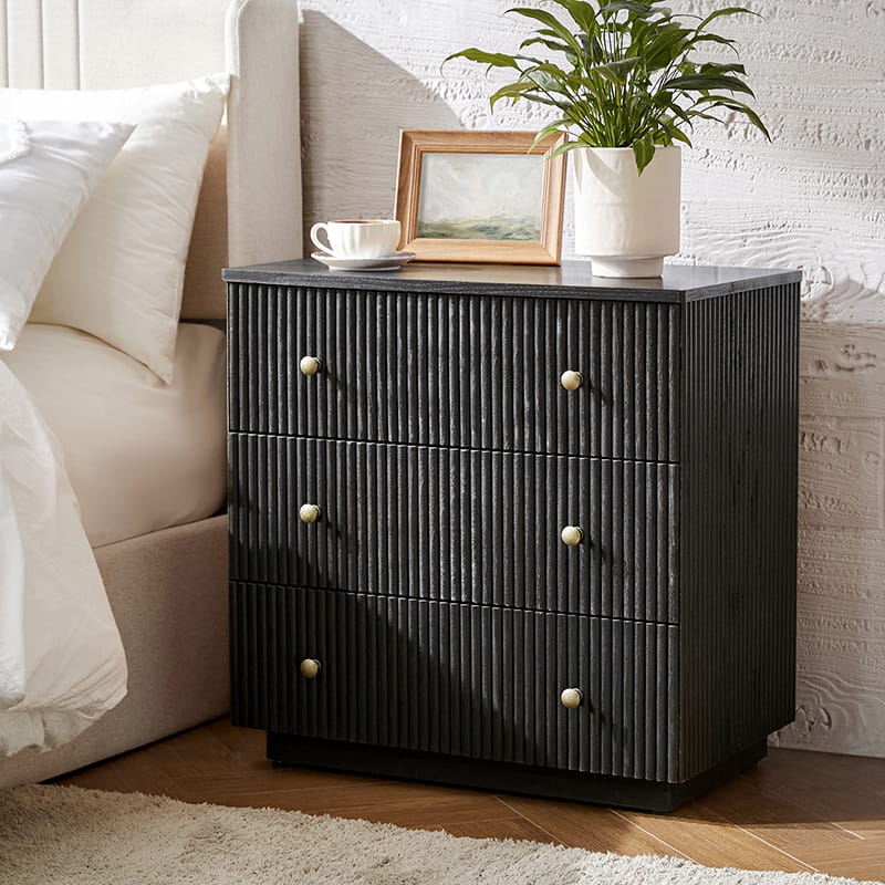 Camille Solid Wood Nightstand with Drawers