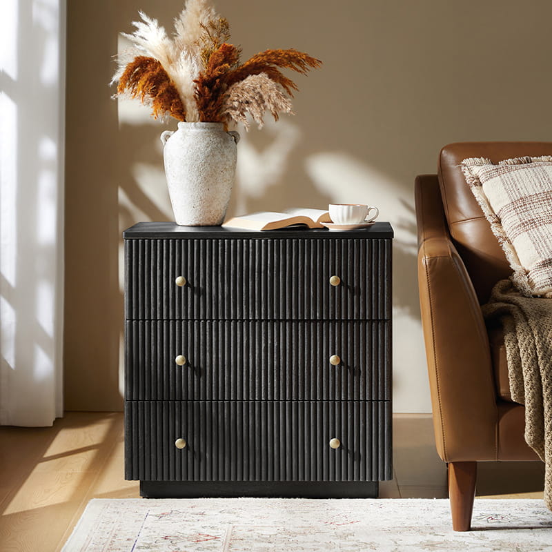 Camille Solid Wood Nightstand with Drawers