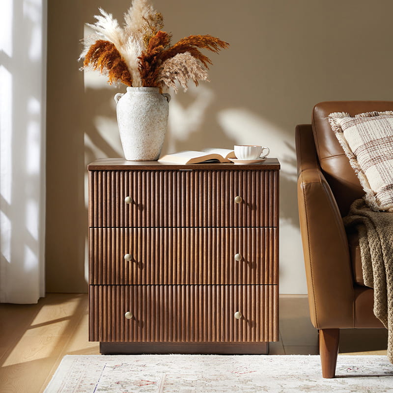 Camille Solid Wood Nightstand with Drawers