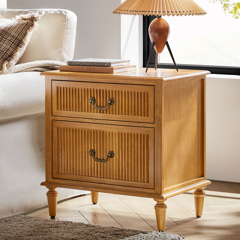 Farmhouse Solid Wood Nightstand (Optional Types)