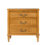 Farmhouse Solid Wood Nightstand with Fluted Drawer(Optional Types)