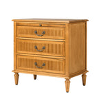 Farmhouse Solid Wood Nightstand with Fluted Drawer(Optional Types)