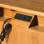 Farmhouse Solid Wood Nightstand with Fluted Drawer(Optional Types)