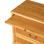 Farmhouse Solid Wood Nightstand with Fluted Drawer(Optional Types)