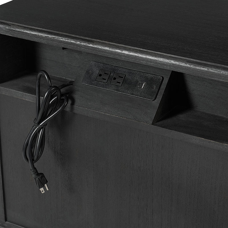 Farmhouse Solid Wood Nightstand with Fluted Drawer(Optional Types)