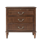 Farmhouse Solid Wood Nightstand with Fluted Drawer(Optional Types)