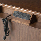 Farmhouse Solid Wood Nightstand with Fluted Drawer(Optional Types)