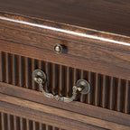 Farmhouse Solid Wood Nightstand with Fluted Drawer(Optional Types)