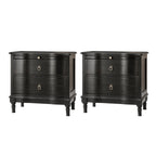 Solid Wood 2 Drawer Nightstand with Charging Ports & Pull-Out Shelf(Optional Types)