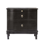 Solid Wood 2 Drawer Nightstand with Charging Ports & Pull-Out Shelf(Optional Types)