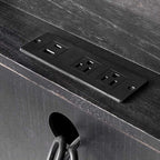 Solid Wood 2 Drawer Nightstand with Charging Ports & Pull-Out Shelf(Optional Types)