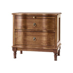 Solid Wood 2 Drawer Nightstand with Charging Ports & Pull-Out Shelf(Optional Types)
