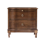 Solid Wood 2 Drawer Nightstand with Charging Ports & Pull-Out Shelf(Optional Types)