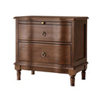Solid Wood 2 Drawer Nightstand with Charging Ports & Pull-Out Shelf(Optional Types)