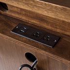 Solid Wood 2 Drawer Nightstand with Charging Ports & Pull-Out Shelf(Optional Types)