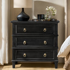 Jules Classic Solid Wood 3-Drawer Nightstand with USB Ports