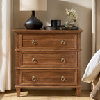 Jules Classic Solid Wood 3-Drawer Nightstand with USB Ports