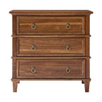 Jules Classic Solid Wood 3-Drawer Nightstand with USB Ports
