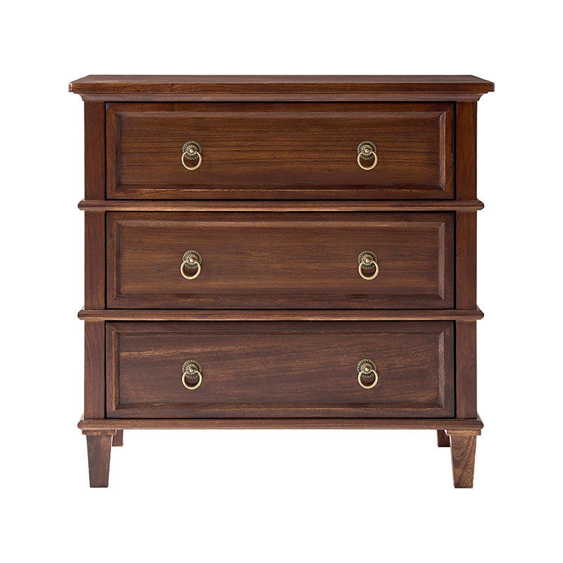 Jules Classic Solid Wood 3-Drawer Nightstand with USB Ports