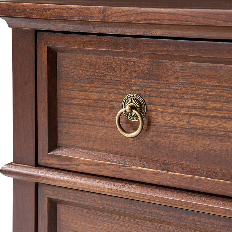 Jules Classic Solid Wood 3-Drawer Nightstand with USB Ports