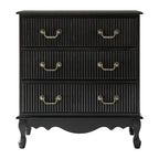 Galatea Fluted 3-Drawer Nightstand in Transitional Style