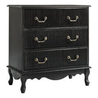 Galatea Fluted 3-Drawer Nightstand in Transitional Style