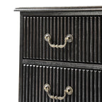 Galatea Fluted 3-Drawer Nightstand in Transitional Style