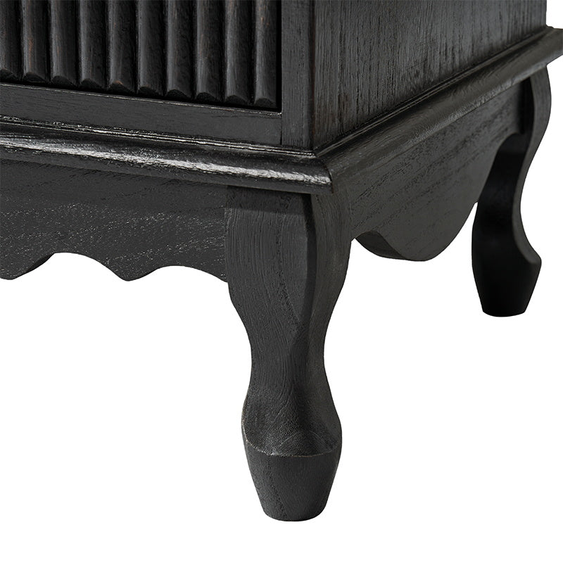 Galatea Fluted 3-Drawer Nightstand in Transitional Style
