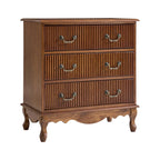 Galatea Fluted 3-Drawer Nightstand in Transitional Style