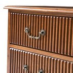 Galatea Fluted 3-Drawer Nightstand in Transitional Style