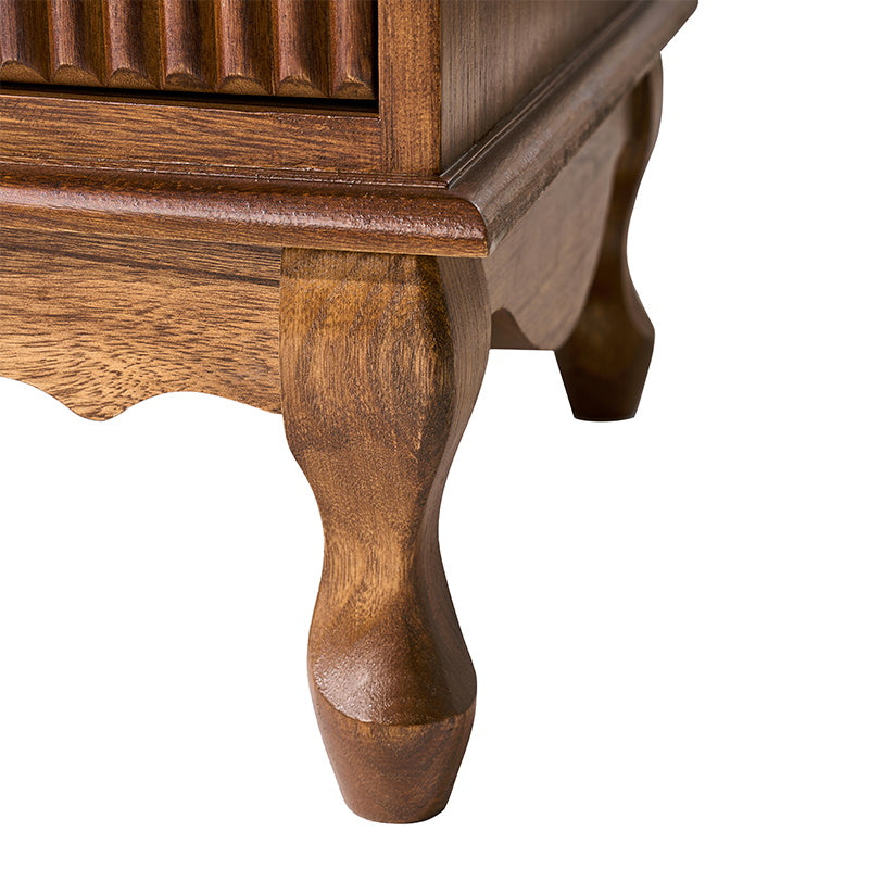 Galatea Fluted 3-Drawer Nightstand in Transitional Style