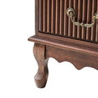 Galatea Fluted 3-Drawer Nightstand in Transitional Style