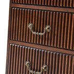 Galatea Fluted 3-Drawer Nightstand in Transitional Style