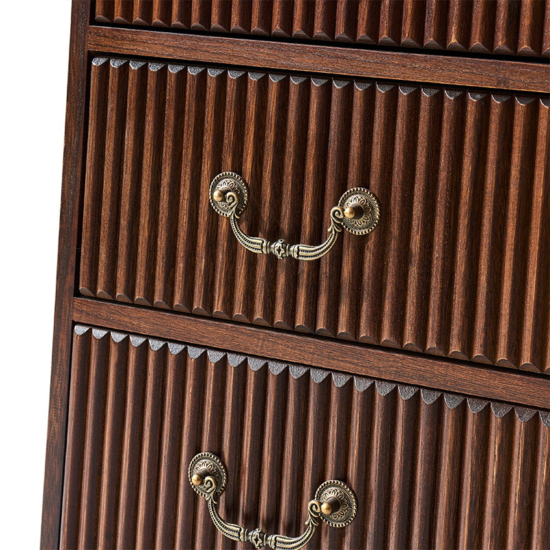 Galatea Fluted 3-Drawer Nightstand in Transitional Style