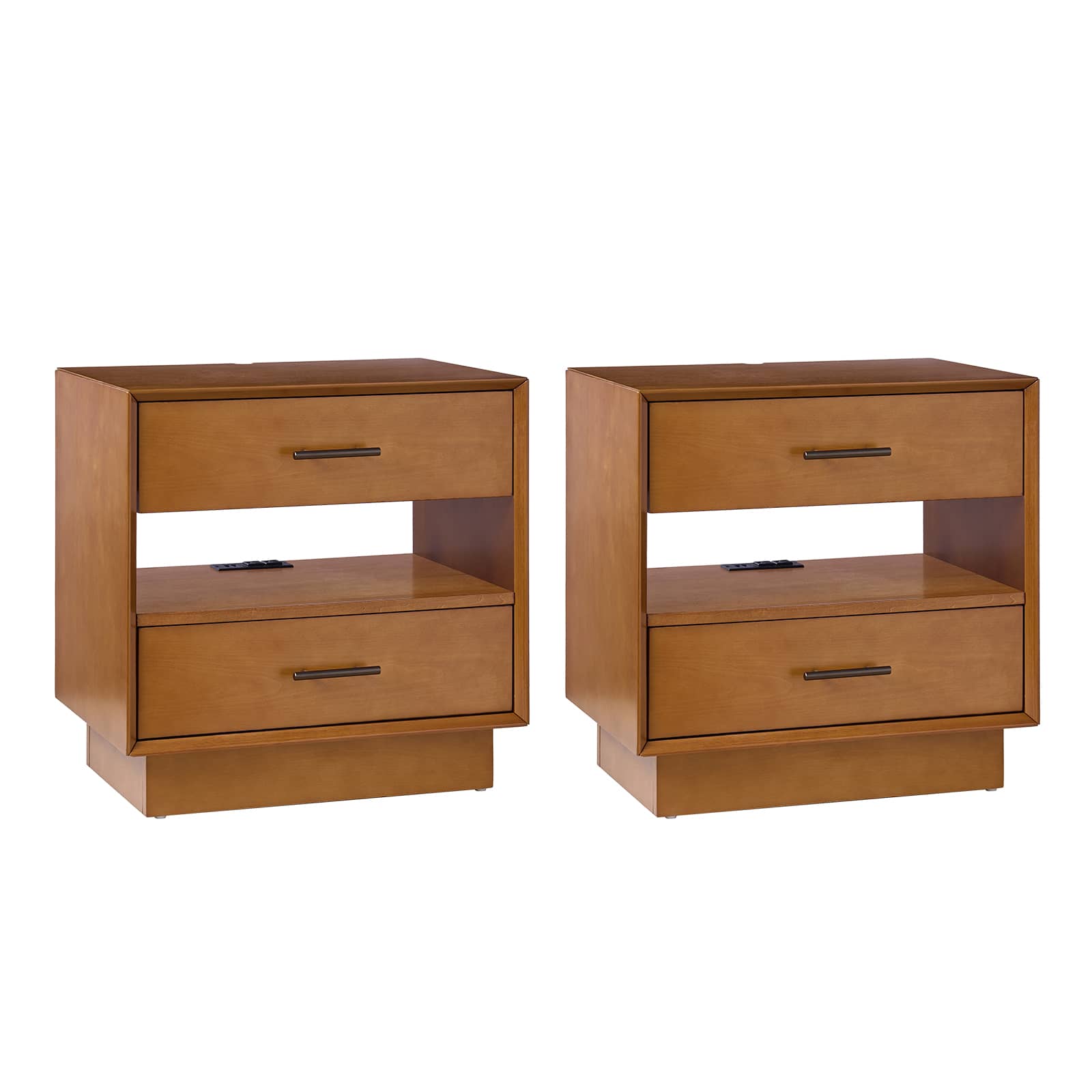 Yoel Hidden Drawer Nightstand with Built-in Outlets(Optional Types)
