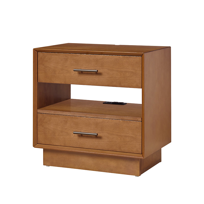 Yoel Hidden Drawer Nightstand with Built-in Outlets(Optional Types)