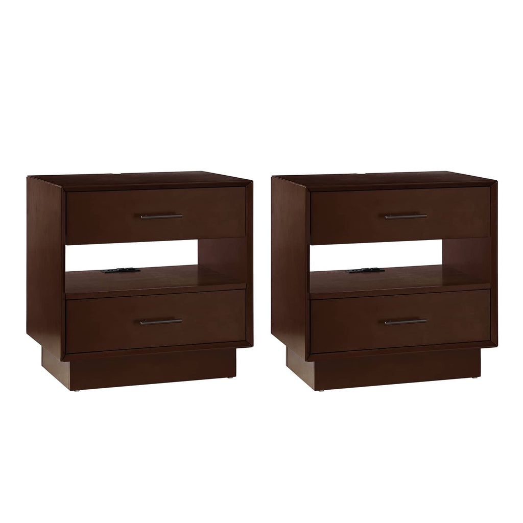 Yoel Hidden Drawer Nightstand with Built-in Outlets(Optional Types)