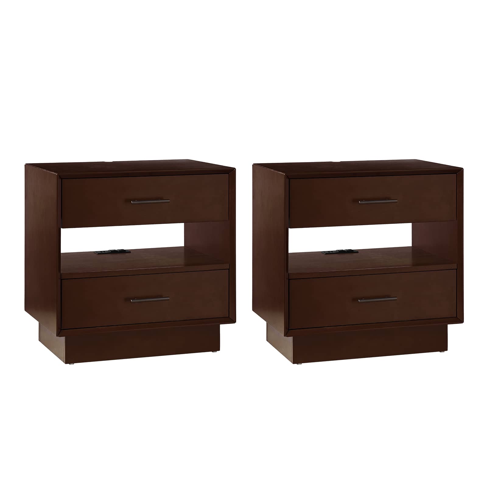 Yoel Hidden Drawer Nightstand with Built-in Outlets(Optional Types)