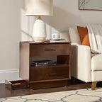 Yoel Hidden Drawer Nightstand with Built-in Outlets(Optional Types)