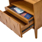 Rosalba Open Shelf Nightstand with Cable Management & Hidden Drawer(Optional Types)