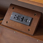 Rosalba Open Shelf Nightstand with Cable Management & Hidden Drawer(Optional Types)